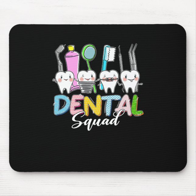 Funny Teeth Dental Squad Dentist Glad påsk Day Musmatta (Framsidan)