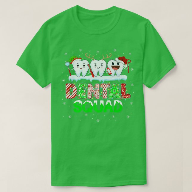 Funny Teeth Julafton Ljus Dentist Chris T Shirt (Design framsida)