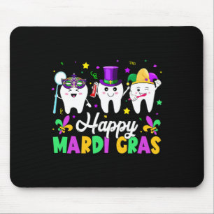 Funny Teeth Lycklig Mardi Gras Dental Squad Dentis Musmatta