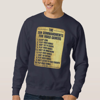 Funny Ten Commandments For Video Gamers Boys Lång Ärmad Tröja