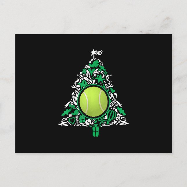 Funny Tennis Ball Christmas Tree Decorations Xmas Vykort (Framsida)