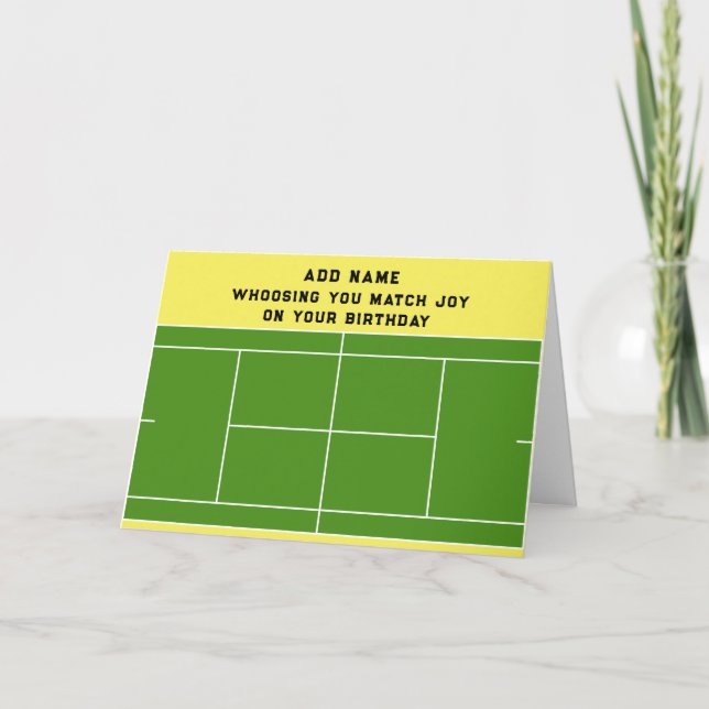 Funny Tennis Birthday Kort (Framsida)