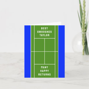 Funny Tennis Birthday Kort