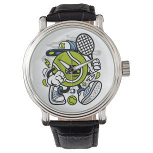 Funny Tennis Boll Tecknad   Idrott Armbandsur