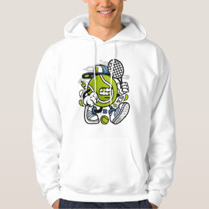 Funny Tennis Boll Tecknad Idrott Hoodie