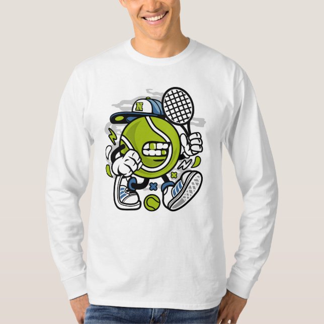 Funny Tennis Boll Tecknad | Idrott T Shirt (Framsida)