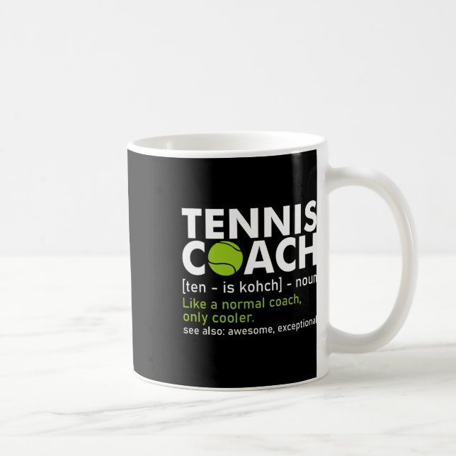 Funny Tennis Coach Definition Tennis Racket Player Kaffemugg (Höger)