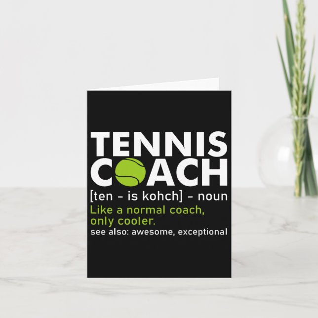 Funny Tennis Coach Definition Tennis Racket Player Kort (Framsida)