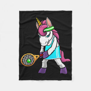 Funny tennis Gift for Girls Women Unicorn Älskare Fleecefilt