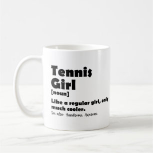Funny Tennis Girl Dictionary Definition Kaffemugg