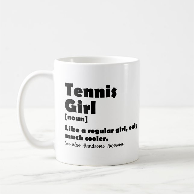 Funny Tennis Girl Dictionary Definition Kaffemugg (Vänster)