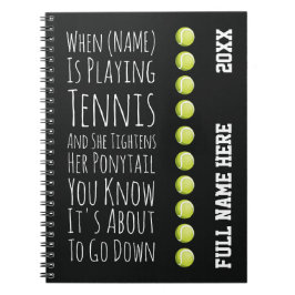 Funny Tennis Girls Gifts For Her Player Women Teen Anteckningsbok