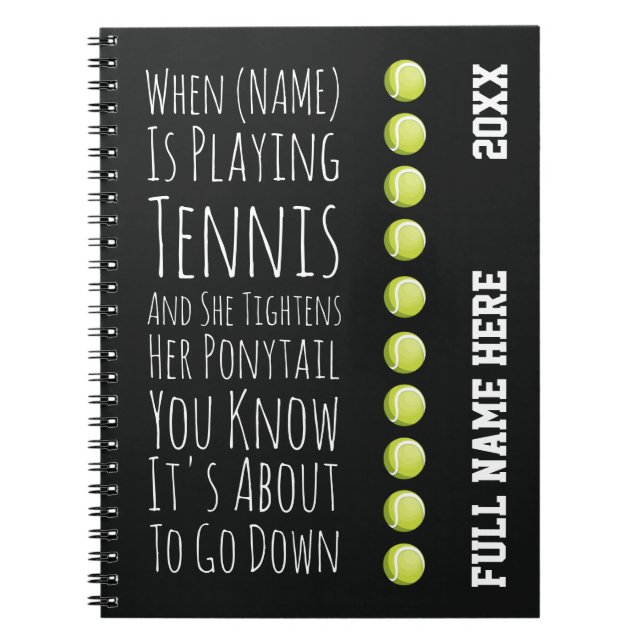 Funny Tennis Girls Gifts For Her Player Women Teen Anteckningsbok (Framsidan)