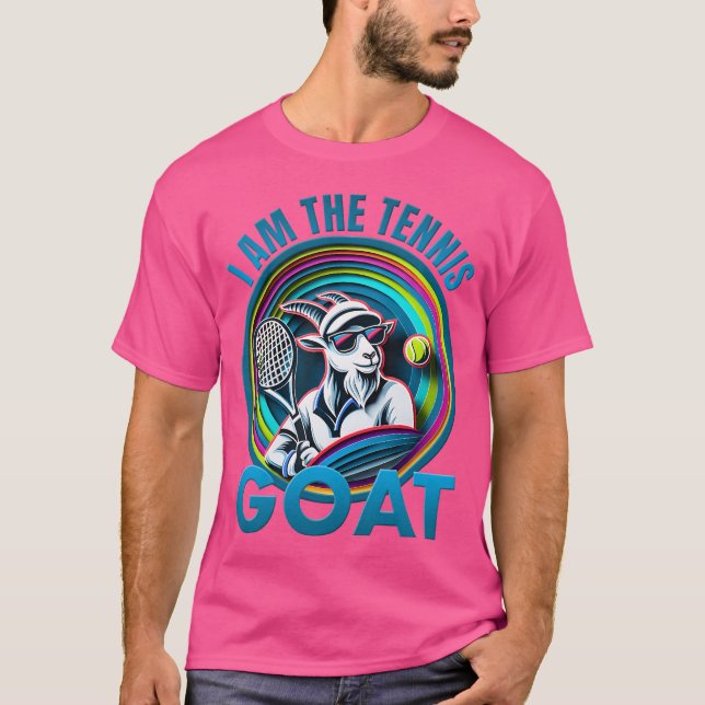 Funny Tennis Goat T Shirt (Framsida)