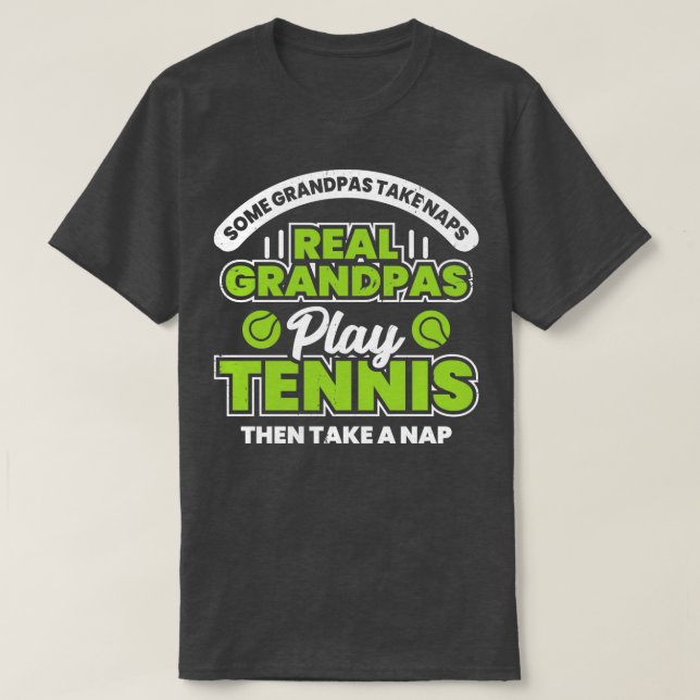 Funny Tennis Grandpa Grandfather Gift T Shirt (Design framsida)
