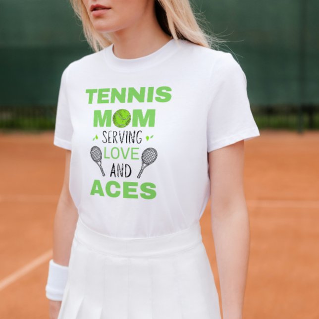 Funny Tennis Mamma T-Shirt - Kärlek och Ess (Skapare uppladdad)