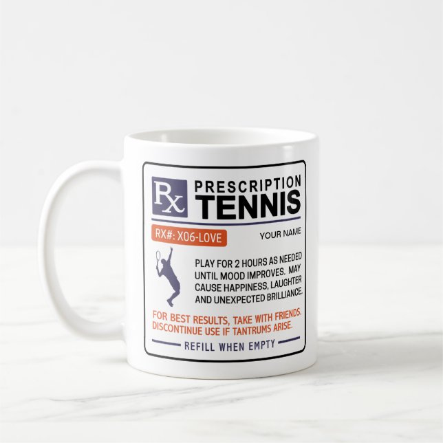 Funny Tennis Mugg Prescription Design (Vänster)