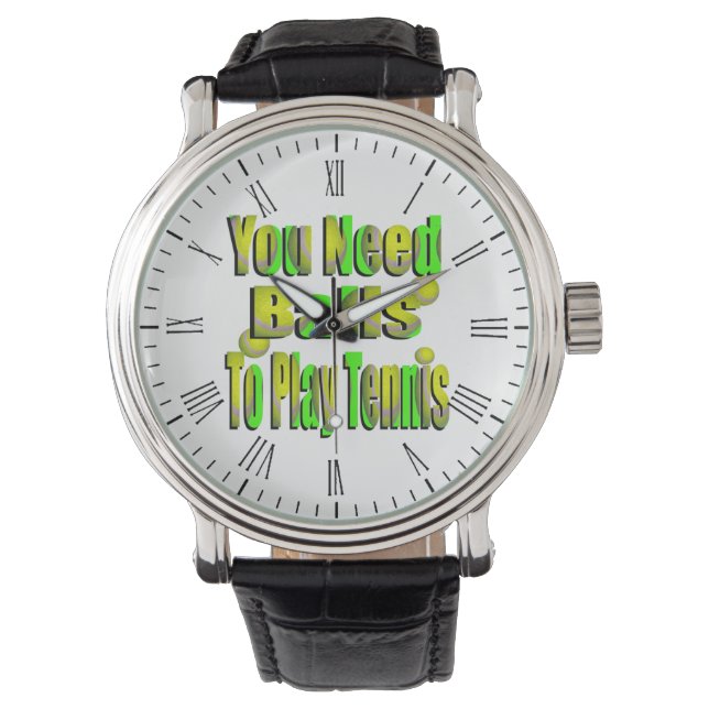 Funny Tennis Need Bollar, Wristwatch Armbandsur (Framsida)