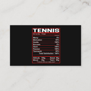 Funny Tennis Nutrition Facts Women Manar Visitkort