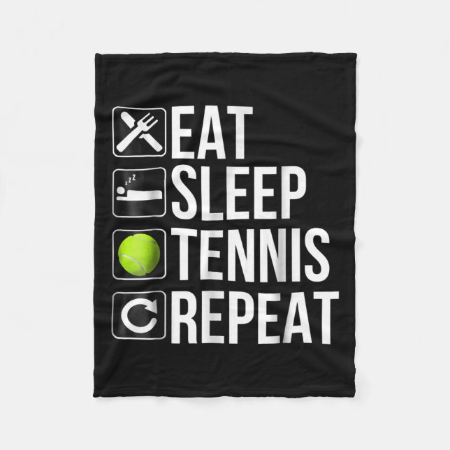 Funny tennis Player Gift - Eat Sleep Tennis Fleecefilt (Framsidan)