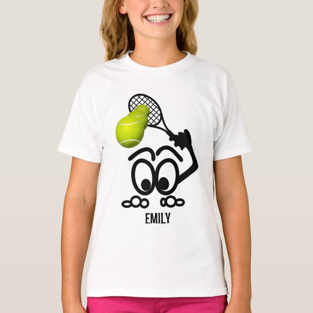 Funny Tennis Player Personlig Girls T Shirt (Framsida)