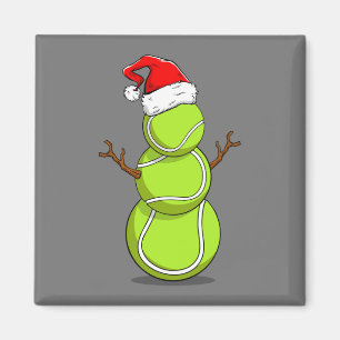 Funny Tennis Player Snögubbe jul Gift Magnet
