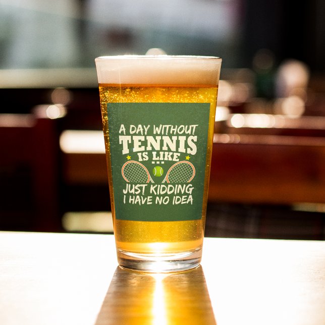 Funny Tennis Quote Typography Beer Glaskopp (Skapare uppladdad)