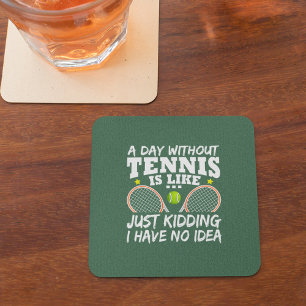 Funny Tennis Quote Typography Underlägg Papper Kvadrat