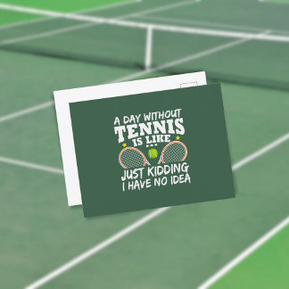 Funny Tennis Quote Typography Vykort