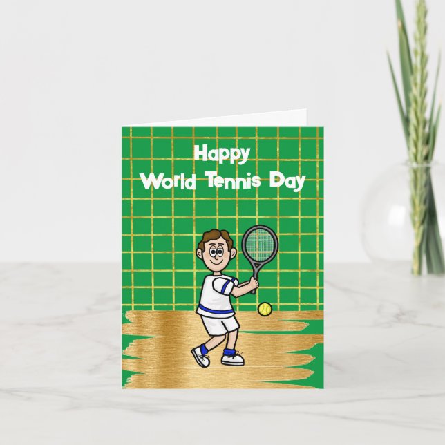 Funny Tennis Raquet Scientist Greeting Card Kort (Framsida)