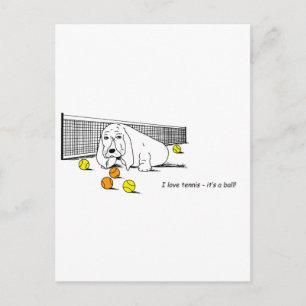 Funny Tennis Spela upp Basset Hound Postcard Vykort