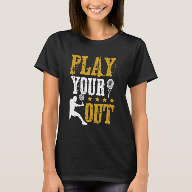 Funny Tennis-utrustning T Shirt (Framsida)