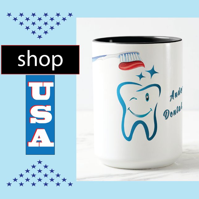 Funny Tentist Toothbrush 🦷 Snyggt Blue Tooth Mugg (Skapare uppladdad)