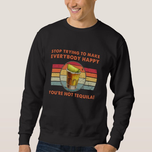 Funny Tequila Quote - Tequila Drinking Älskare Vin Lång Ärmad Tröja (Framsida)