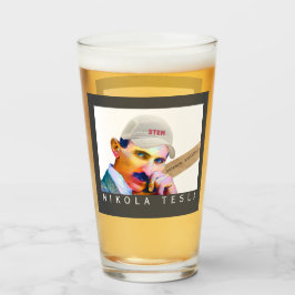 Funny Tesla Porträtt Beer Glaskopp