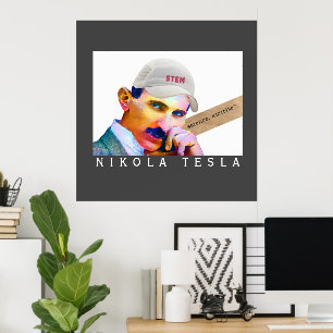 Funny Tesla Porträtt Poster