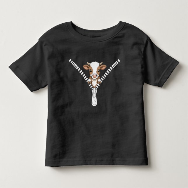 Funny Texas Longhorn calf Peek T-Shirt (Framsida)
