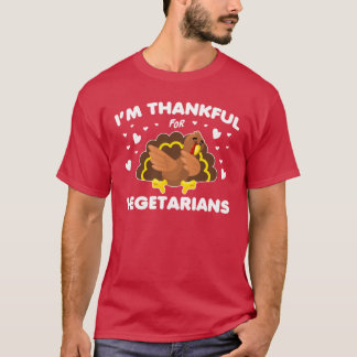 Funny Thankful for Vegetarians Autumn Thanksgiving T Shirt
