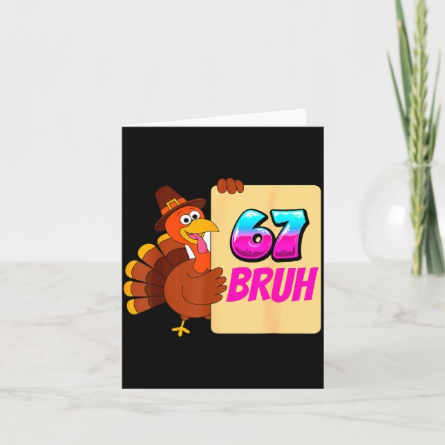 Funny Thanksgiving 67 Baseball Drip Gobble Turkey  Kort (Framsida)