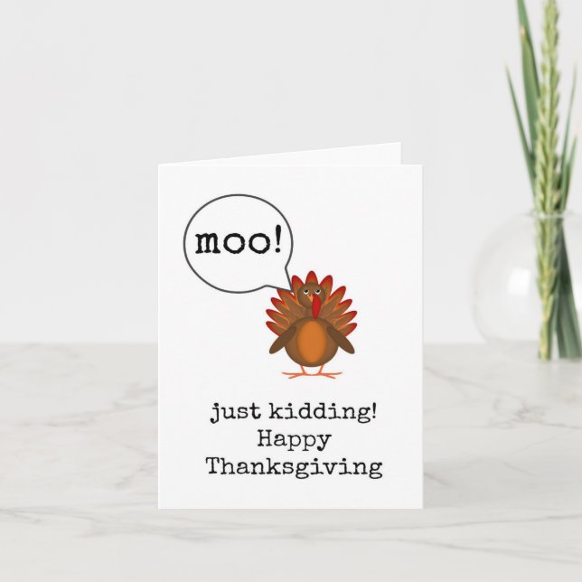 Funny Thanksgiving Card, Sarkastic, Humor Kort (Framsida)
