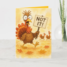 Funny Thanksgiving Card – Turkey Trouble Kort