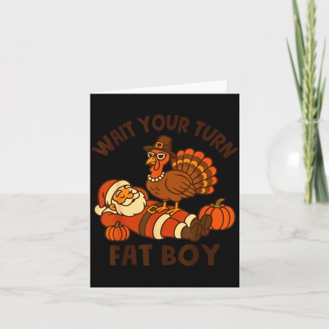 Funny Thanksgiving Christmas Turkey Vs Santa For M Kort (Framsida)