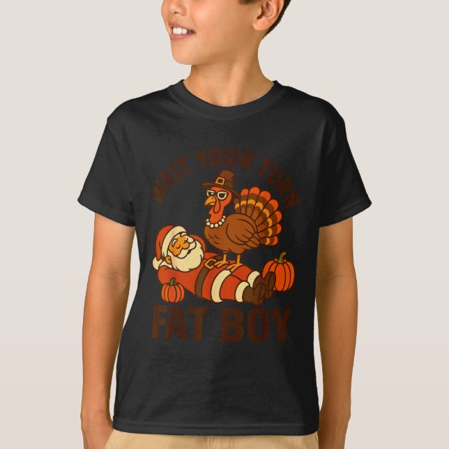 Funny Thanksgiving Christmas Turkey Vs Santa For M T Shirt (Framsida)