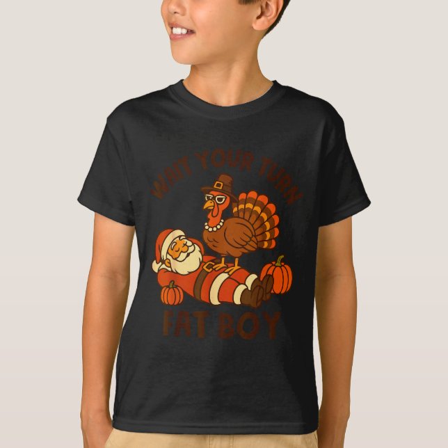 Funny Thanksgiving Christmas Turkey Vs Santa For M T Shirt (Framsida)