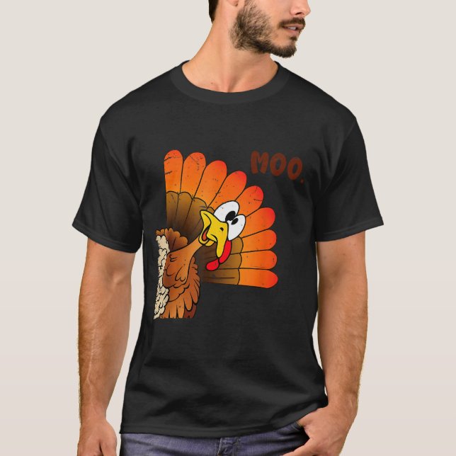 Funny Thanksgiving Cute Turkey Moo I'm A Cow Men W T Shirt (Framsida)