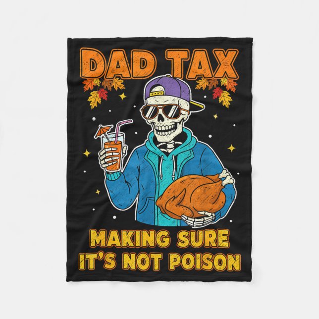 Funny Thanksgiving Dad Tax Skeleton Turkey Day Foo Fleecefilt (Framsidan)