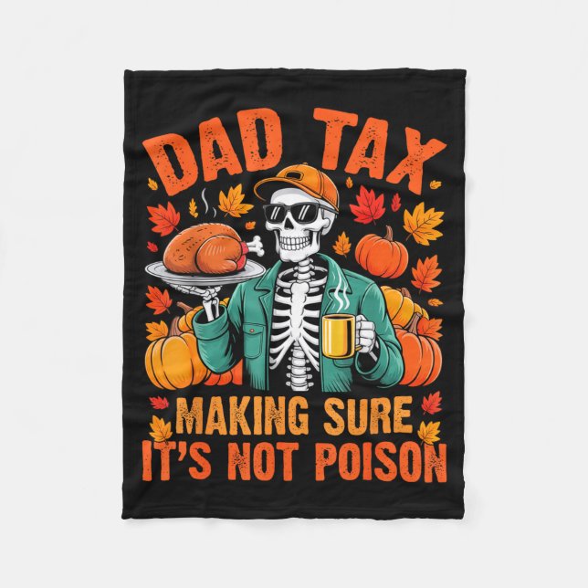 Funny Thanksgiving Dad Tax Skeleton Turkey Day Foo Fleecefilt (Framsidan)