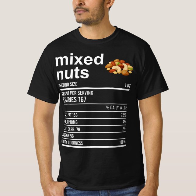 Funny Thanksgiving Food Apparel, Mixed Nuts Nutrit T Shirt (Framsida)