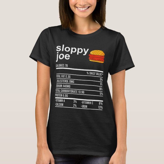 Funny Thanksgiving Food Apparel, Sloppy Joe Nutrit T Shirt (Framsida)