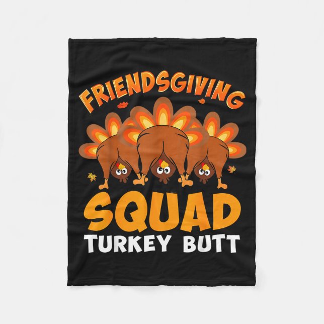 Funny Thanksgiving Friendsgiving Squad Turkey Butt Fleecefilt (Framsidan)